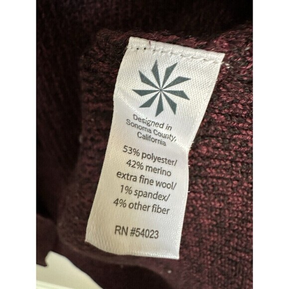 Athleta Cardigan Women's Size Medium Plum Wool Blend Open Front Long Sleeved - Picture 4 of 5